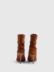River Island Brown Suede Fold Over Ankle Boots - Image 4 of 6