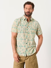 FatFace Green Short Sleeve Indian Hand Printed Kalamkari Shirt - Image 1 of 5