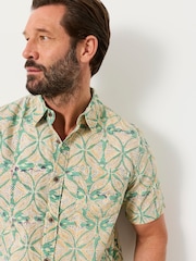 FatFace Green Short Sleeve Indian Hand Printed Kalamkari Shirt - Image 3 of 5