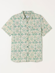 FatFace Green Short Sleeve Indian Hand Printed Kalamkari Shirt - Image 5 of 5