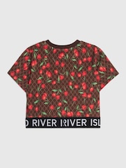 River Island Brown Cherry Monogram Waist Band T-Shirt - Image 2 of 4