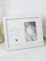 Widdop White Amore Silver Anniversary Frame 4" x 6 - Image 1 of 3
