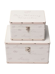 Widdop Set of 2 Ivory Amore Luggage Series Boxes - Image 1 of 4