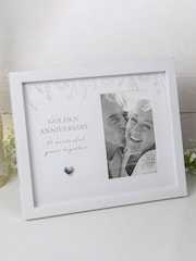 Widdop White Amore Golden Anniversary Frame 4" x 6 - Image 1 of 3