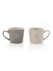 Widdop Set of 2 Grey 50th Anniversary Amore Mugs - Image 1 of 3
