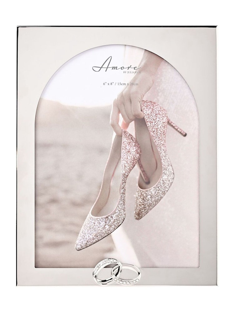 Widdop Silver Amore Arch Photo Frame With Rings 6" x 8 - Image 2 of 5