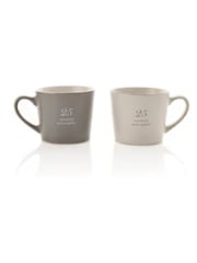 Widdop Set of 2 Grey 25th Anniversary Amore Mugs - Image 1 of 3