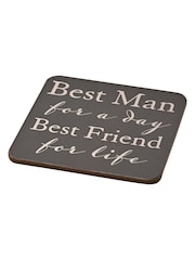 Widdop Clear Amore Whisky Glass and Coaster Set Best Man - Image 4 of 4