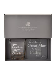 Widdop Clear Amore Whisky Glass and Coasters Set  Father of the Bride - Image 1 of 4