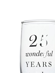 Widdop Set of 2 Clear 25th Anniversary Amore Champagne Flutes - Image 2 of 2