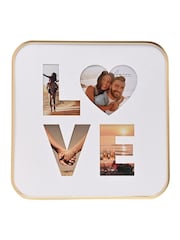 Widdop Gold Love Collage Frame Holds 4 Photos - 16" x 16 - Image 1 of 3