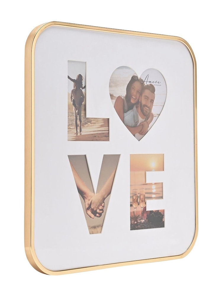Widdop Gold Love Collage Frame Holds 4 Photos - 16" x 16 - Image 2 of 3