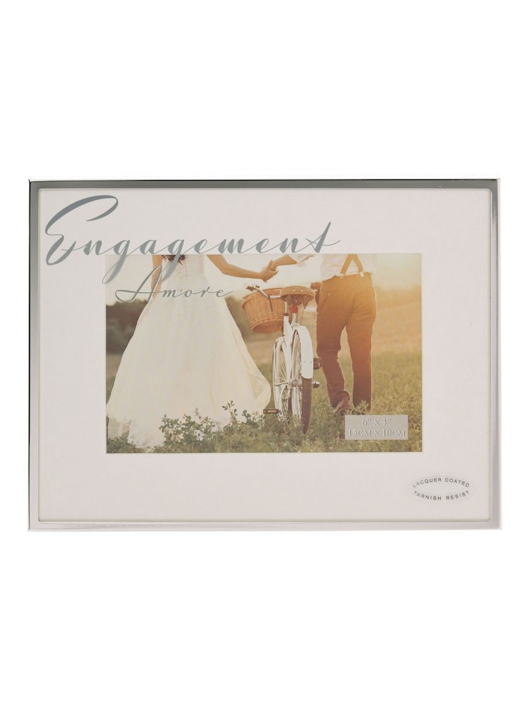 Widdop Silver Amore Frame Mirror Script 6 x 4 Engagement - Image 2 of 4