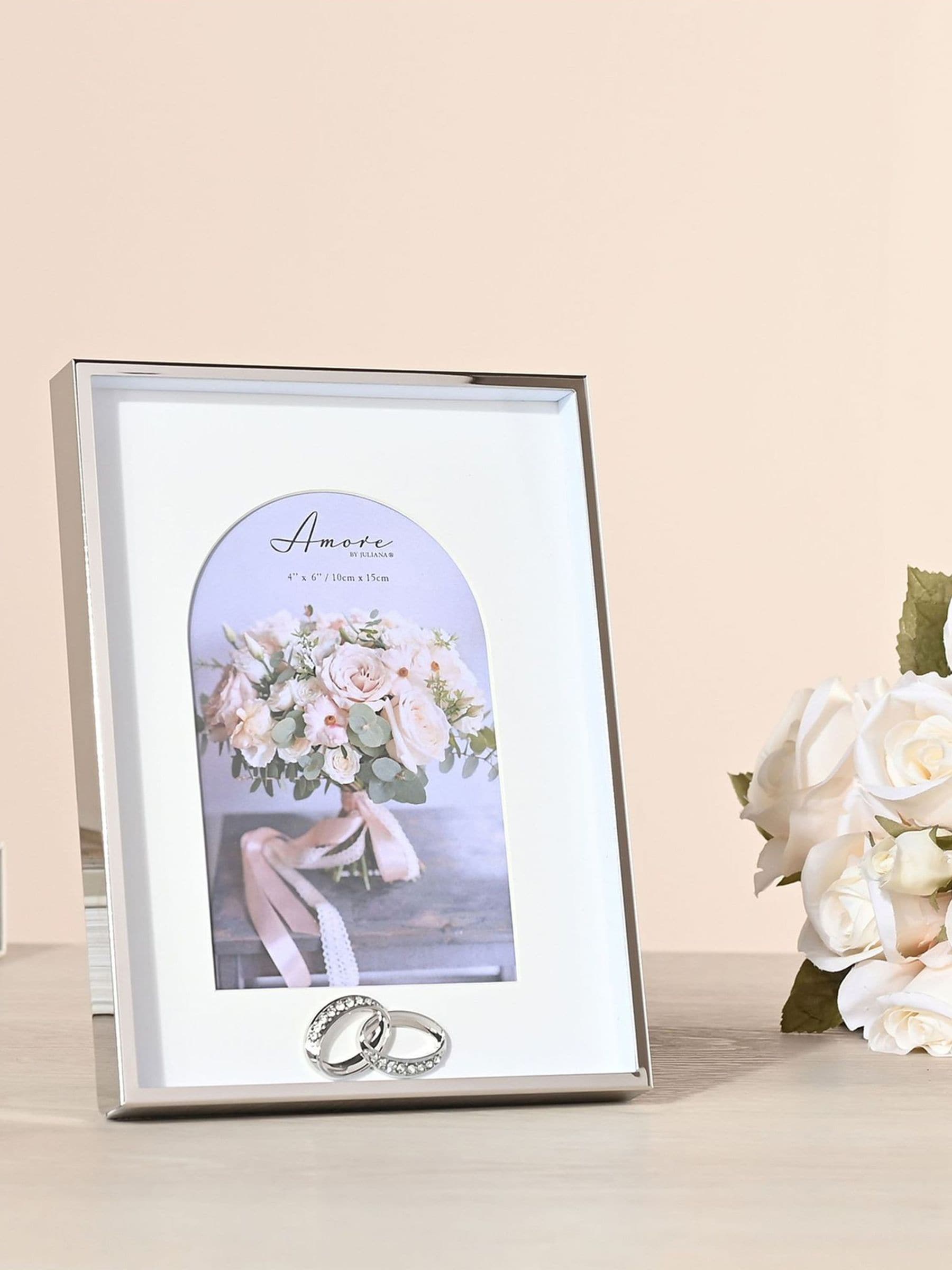Amore Box Arch Photo Frame With Rings 4"" X 6"" Photo Frames - Image 3