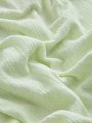 Zelena - Top s kratkim rukavima, izrezom i naborima - Slika 2 od 3