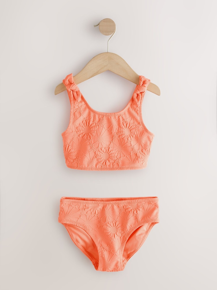 Orange Floral Texture Bikini (3-16yrs) - Image 1 of 4