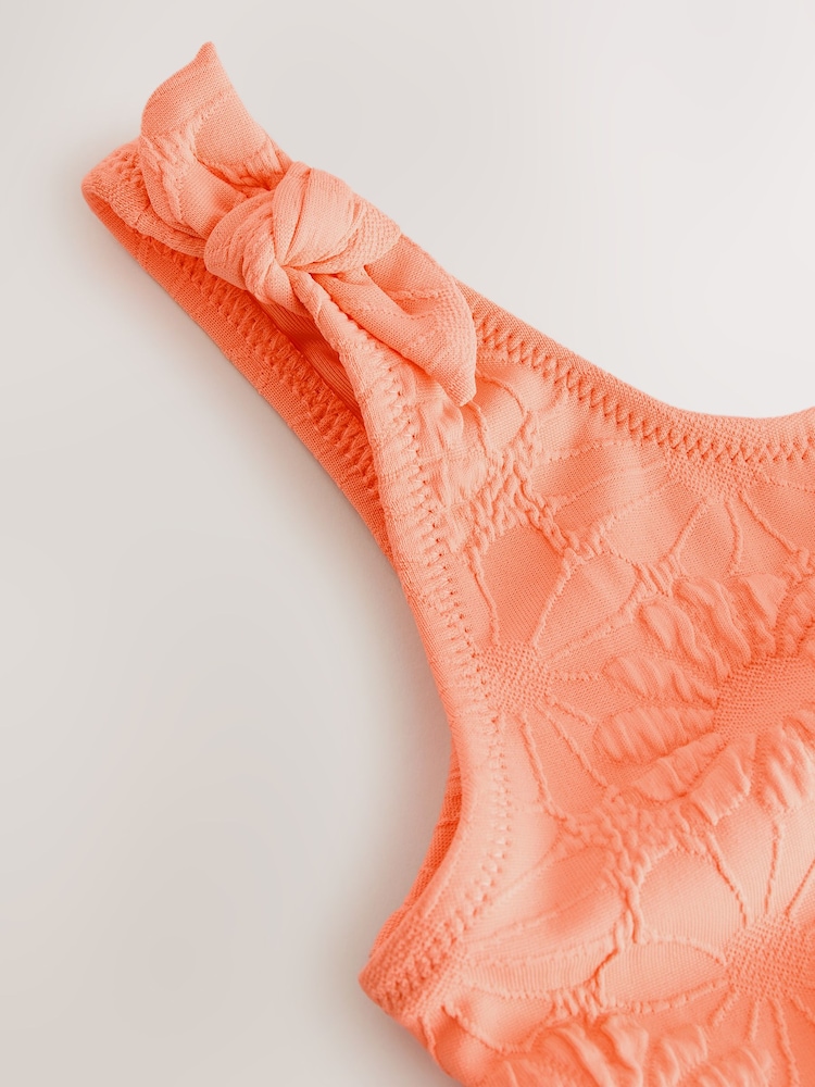 Orange Floral Texture Bikini (3-16yrs) - Image 4 of 4