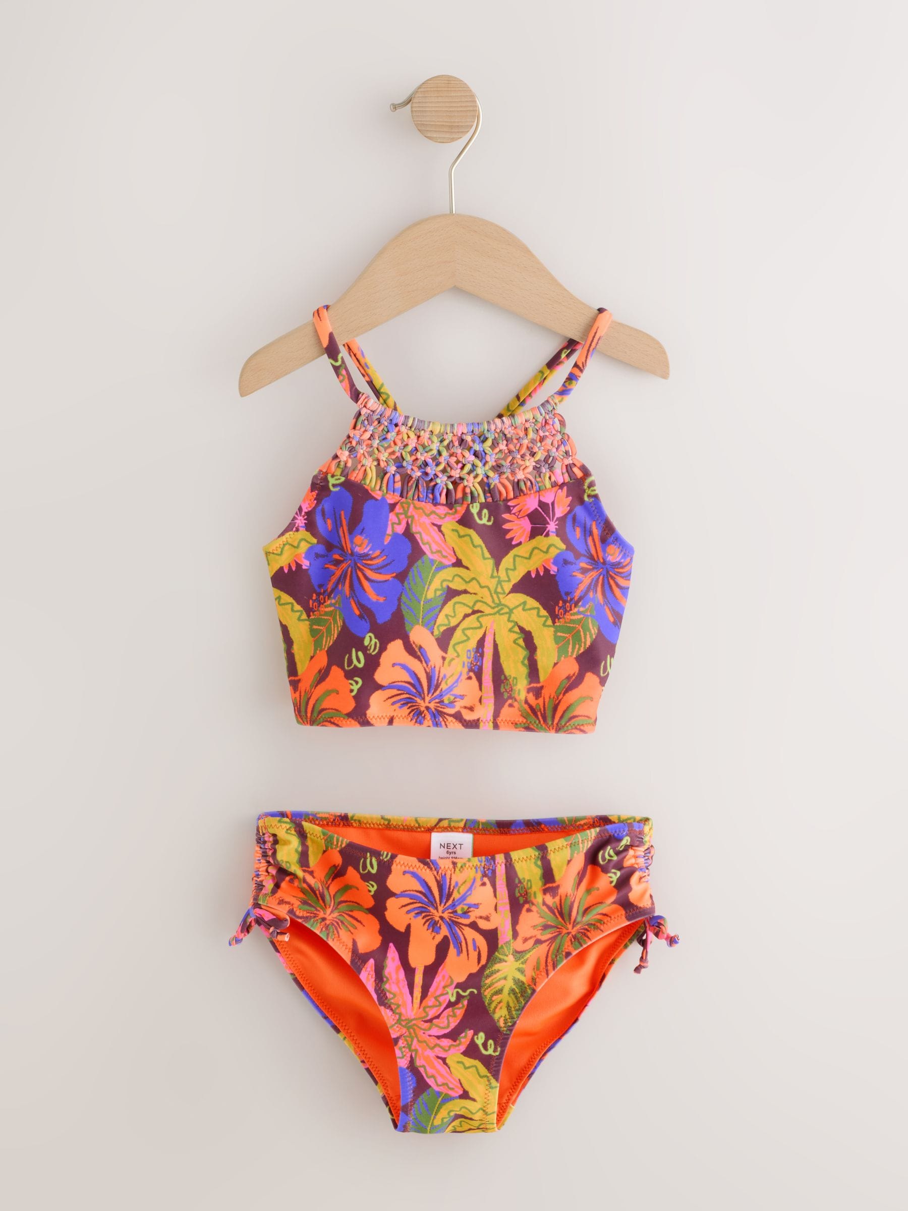 Buy Orange Tropical Macrame Bikini (3-16yrs) from Next USA