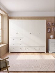 Chalk Malvern Statement Oak Effect 5 Door, 5 Drawer Wardrobe - Image 1 of 13