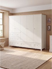 Chalk Malvern Statement Oak Effect 5 Door, 5 Drawer Wardrobe - Image 2 of 13