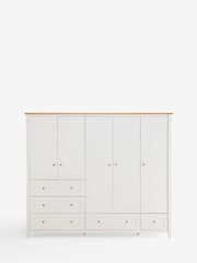 Chalk Malvern Statement Oak Effect 5 Door, 5 Drawer Wardrobe - Image 6 of 13