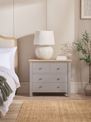 Dove Grey Malvern Paint Effect 4 Drawer Bedside Table - Image 1 of 7