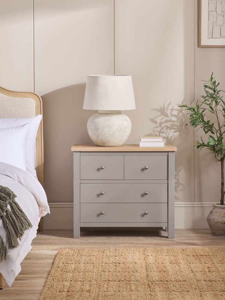 Dove Grey Malvern Paint Effect 4 Drawer Bedside Table - Image 1 of 7