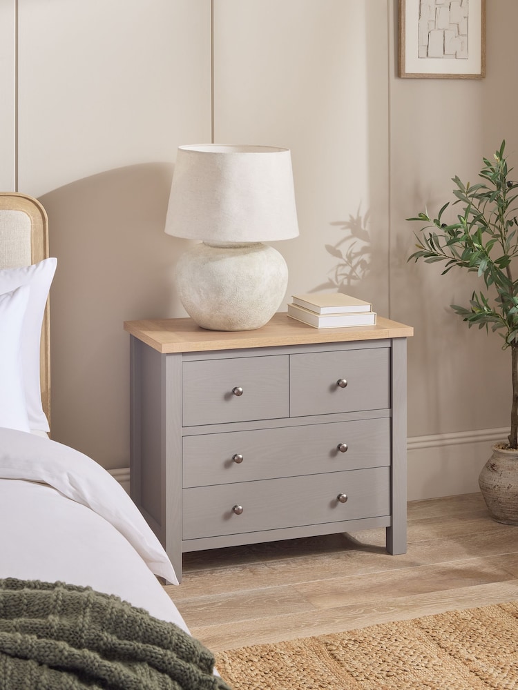 Dove Grey Malvern Paint Effect 4 Drawer Bedside Table - Image 2 of 7
