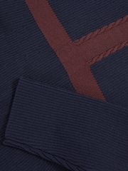 Reiss Navy Alma Craft-Stitch Rib-Knit Dress - Image 4 of 4