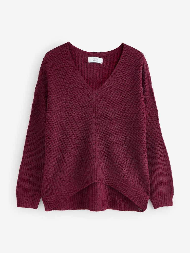 JDY Purple Knitted V-Neck Jumper - Image 1 of 1 JDY Purple Knitted V-Neck Jumper - Image 1 of 1