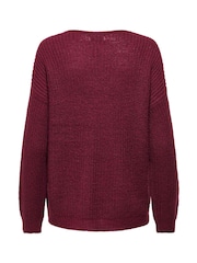JDY Purple Knitted V-Neck Jumper - Image 5 of 5