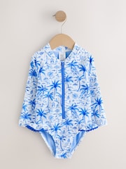 Blue Palm Sunsafe Long Sleeve Swimsuit (3mths-7yrs) - Image 1 of 4