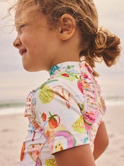 Orange Picnic Scene Short Sleeved Frill Sunsafe Set (3mths-10yrs) - Image 5 of 9