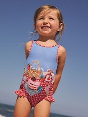 Red/Blue Gingham Picnic Frill Leg Swimsuit (3mths-10yrs) - Image 1 of 8