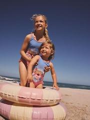 Red/Blue Gingham Picnic Frill Leg Swimsuit (3mths-10yrs) - Image 4 of 8