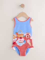 Red/Blue Gingham Picnic Frill Leg Swimsuit (3mths-10yrs) - Image 5 of 8
