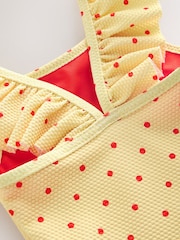 Yellow Apple Polka Dot Frill Swimsuit (3mths-7yrs) - Image 8 of 9