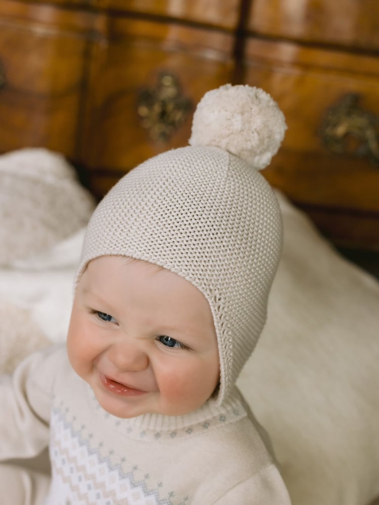 Emile Et Rose Kenton Knitted Hat With Ear Flaps & Pom-Pom - Image 1 of 3 Emile Et Rose Kenton Knitted Hat With Ear Flaps & Pom-Pom - Image 1 of 3