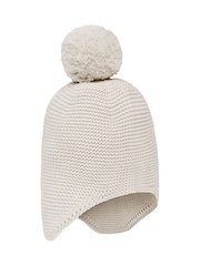 Naravni - Emile Et Rose Kenton Knitted Hat With Ear Flaps & Pom-Pom - Slika 3 iz 3