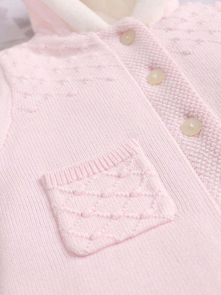 Emile Et Rose Kane Knitted Pramsuit With Pockets Fur Trim and Pom-Pom - Image 5 of 5 Emile Et Rose Kane Knitted Pramsuit With Pockets Fur Trim and Pom-Pom - Image 5 of 5