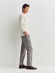 John Smedley Grey Singular Long Sleeve Textured Wool Crew Neck Jumper - Image 5 of 6