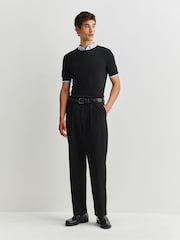 Marrón - John Smedley Adrian Short Sleeve Cotton Knit T-Shirt - Imagen 2 de 4