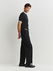 John Smedley Black Adrian Short Sleeve Cotton Knit T-Shirt - Image 3 of 6