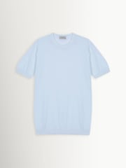 John Smedley Blue Park Short Sleeve Cotton Pique T-Shirt - Image 1 of 1
