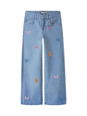 Name It Blue Embroided Wide Leg Jeans - Image 1 of 4
