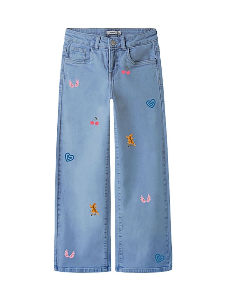 Name It Blue Embroided Wide Leg Jeans - Image 1 of 4