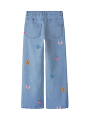 Name It Blue Embroided Wide Leg Jeans - Image 2 of 4