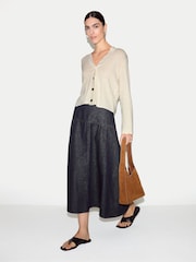 Jigsaw Cream Cotton Scallop Cardigan - Image 5 of 6