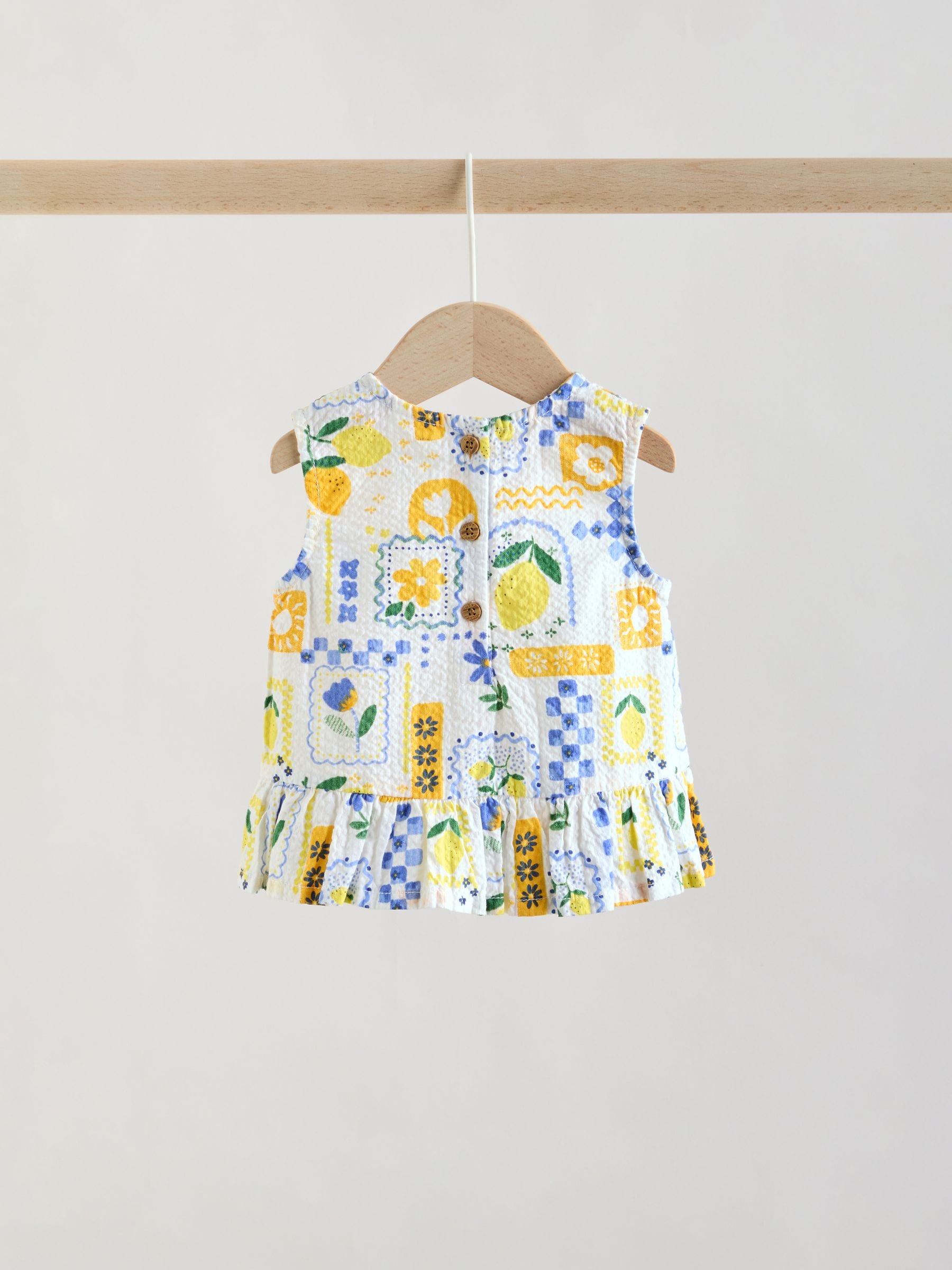 Buy Yellow Lemon Baby Woven Top and Trousers Set 2 Piece (0mths