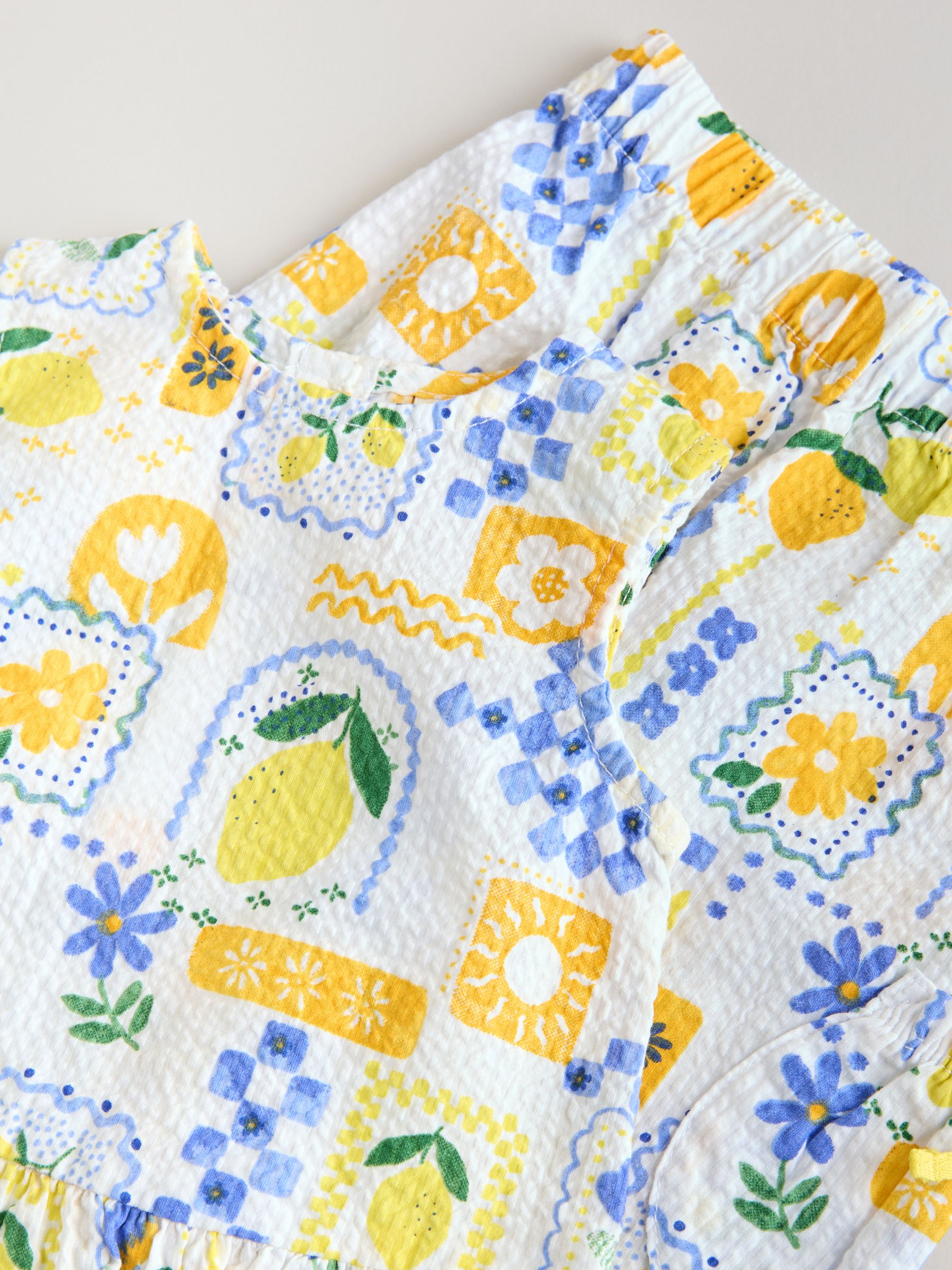 Buy Yellow Lemon Baby Woven Top and Trousers Set 2 Piece (0mths